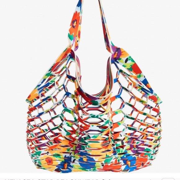 SEA STAR BEACHWEAR Handbags - NEW SEA STAR BEACHWEAR fisherman tote in frances valentine floral explosion/cand